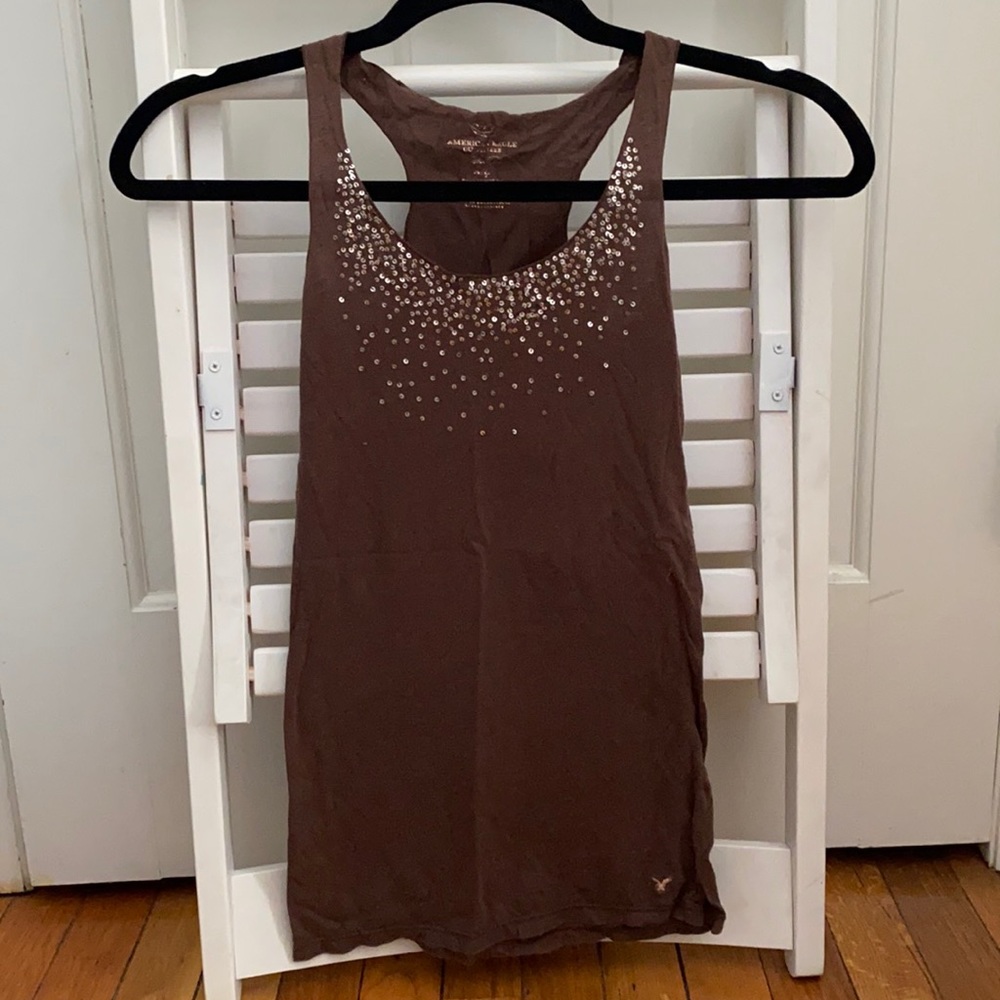 Brown and gold sequin XS American Eagle tanktop